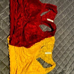 Bralettes. Size XL burgundy and mustard.$15 for both